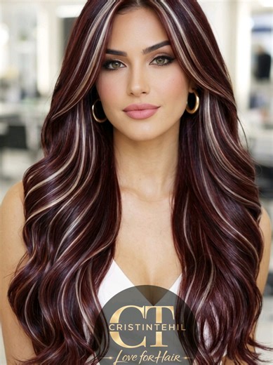 Borgoña Intenso con Mechas Vainilla: Tutorial Completo