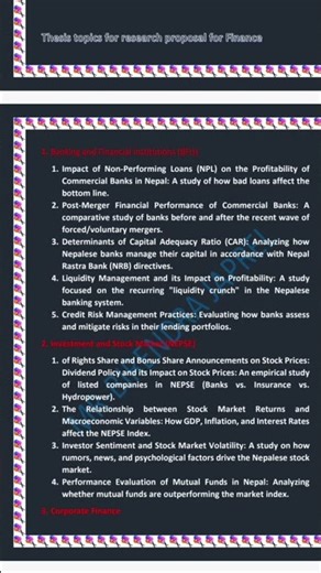 How to select thesis proposal topic for finance and accounting