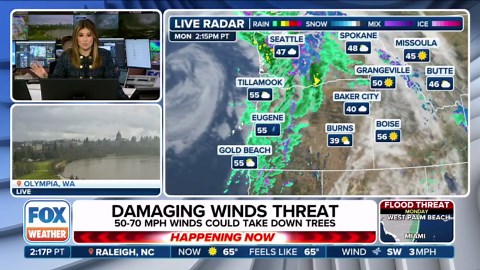 Atmospheric river brings more rain to Washington and Oregon
