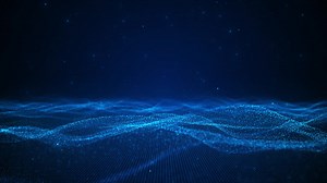 Abstract futuristic wave dots flow of particles cyber technology big data 3d 4k flight digital line | Premium Stock Video Footage