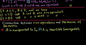 Connection between row equivalence & the inverse