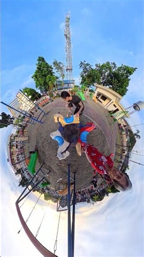 Happy Kid Gets A Little Dizzy On A Mini-Go-Round