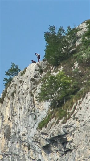 1.5M views · 17K reactions | Beautiful gainer layout and slick track by @sergiobanterla    @davidlaffargue . . . . . . . . #basejump #basejumping #skydive #skydiving #adventure #explore #extremesports #cliffdiving #backflip #italy #montebrento #gainer | David Laffargue | Facebook