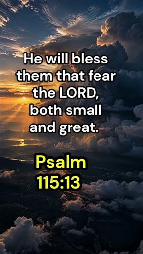 Psalm 115:13 Fear the LORD and be blessed #dailybibleverse #bibleverseoftheday