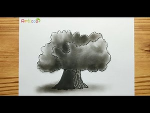 HOW TO DRAWING OLIVE TREE SILHOUETTE