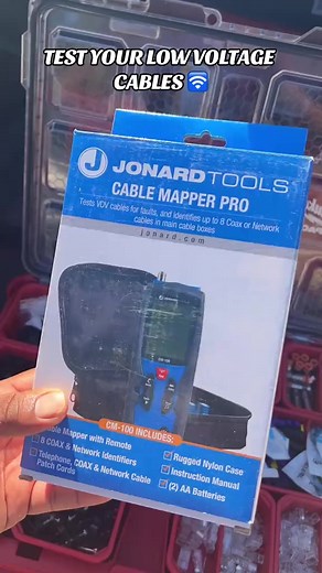 QuickTechAV Tech Specialist showing off our CM-100 Cable Mapper Pro🔥 Designed for finding and identifying up to 8 COAX and network cables in main cable boxes, this cable mapper and toner is the perfect tool for use on cables for CATV, network installations, satellite installations, telephone systems, audio-video equipment, CCTV, and security & alarm installations. Check it out here:https://bit.ly/3IFxAoC | Jonard Tools