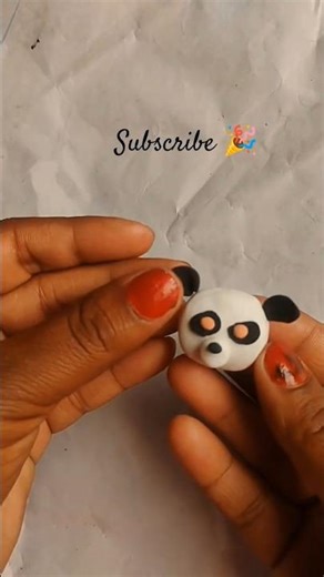 🐼Mini Panda Charm 🖤🤍 | Handmade Clay Keychain | #diykeychain #creativeclayideas #trendingshorts #diy