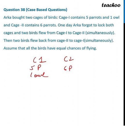 Question 38 (Intro) - [Case Based] Arka bought two cages of birds: Cage-I contains 5 - Teachoo