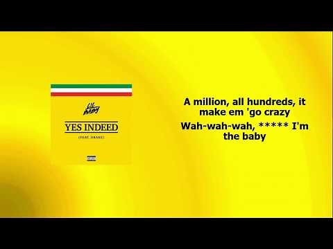 Lil Baby: Yes Indeed Lyrics [Clean] (feat. Drake)