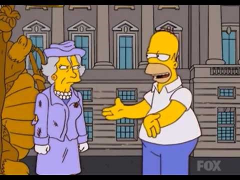 Homer atropella a la reina de Inglaterra - Los Simpsons (castellano)
