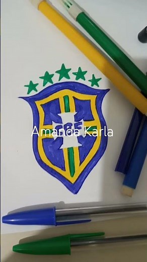 Drawing the emblem for the Brazilian national team shirt #drawings #drawing #brazil #brazilian #s...