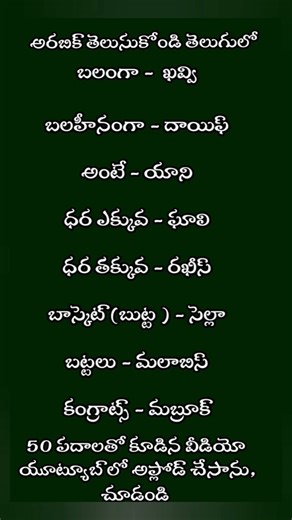 Learn Arabic while you sleep 😴/Learn spoken Arabic words #spokenarabic #arabiclanguage #translation