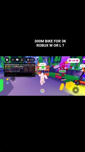 3K ROBUX FOR MY 300M BIKE W OR L | STEAL A BRAINROT #talwiinder ##ROBLOX #STEALABRAINROT #VIRAL.
