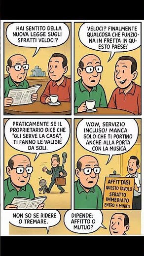 Vignetta Satirica: Sfratti Veloci 🤣 | Due Cittadini al Bar | Satira Sociale 2025