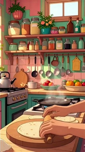 Roti Making Animated Stories #ghiblistyle #cartoon #animation