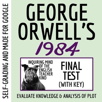 1984 by George Orwell Test and Key | Final Exam with Analytical Essays | Google