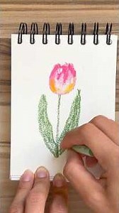 How to draw a flower using oil pastels 🌷