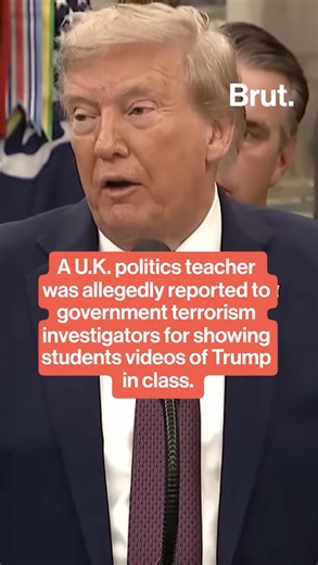 A UK politics teacher claims that he was reported to government investigators for showing videos of Trump in class