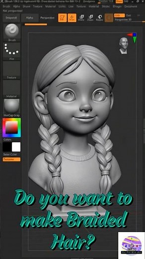Fast & Easy Stylized Braid Workflow in ZBrush | IMM Curve Brush #ZBrush #3DCharacterArt #StylizedArt