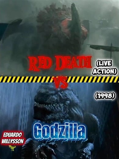Godzilla (1998) vs Red Death (LA) #vs #battle #edit #versus #godzilla #dragon #foryou