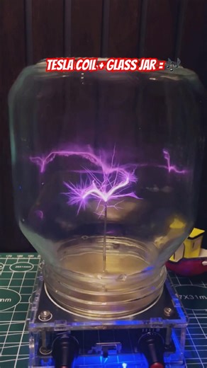 Lightning Trapped in a Jar⚡|High Voltage Experiment! #teslacoil #electronicmusic #highvoltage