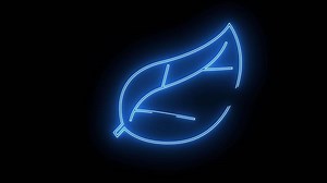 Download leaf icon with neon glowing effect for free