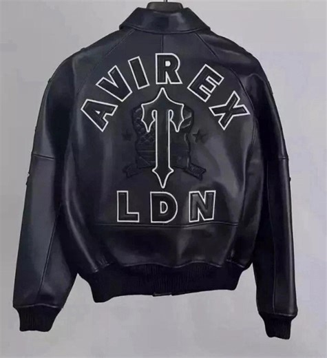 Avirex LDN Leather Bomber Jacket, Black Genuine Cowsoft Leather, Varsity Style London Edition Fashion - Etsy