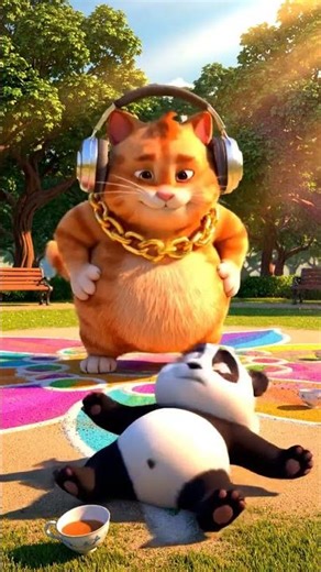 Giant Ginger Cat’s Chaotic Dance Adventure | Funny 3D Animation #cat #cartoon #shorts