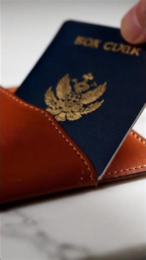 Passport Slides Perfectly Flush Into Leather Holder | Magnetic Snap ASMR #Shorts