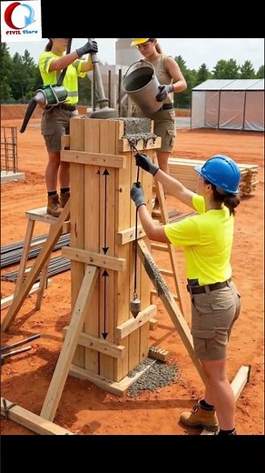 How Concrete Column Formwork is Built On Site | Civil Engineering Basics 🏗️