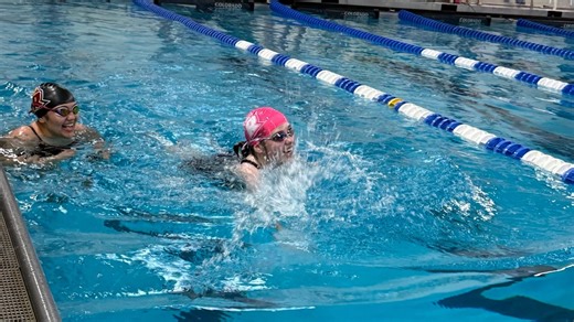 Lily Kahrl swims during a Regis Swim and Dive home meet on Jan. 23