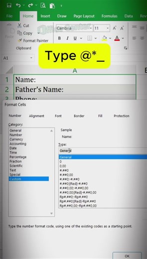 create form in excel #excel #exceltricks #exceltutorial #worksheet #workbook #excellearning