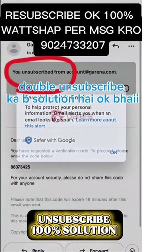 Free Fire Recovery Email Unsubscribe Fix | Garena Mail Resubscribe Solution