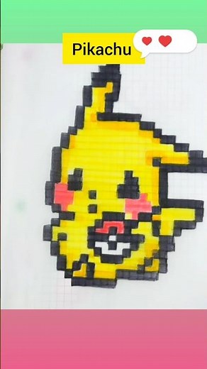 pokemon pikachu de pixeles #pokemon #pikachu #manualidades #facilyrapido #pixel #pixeles