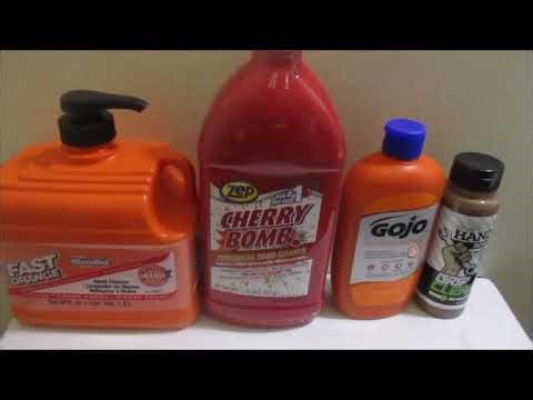 Test Comparison Fast Orange Zep Cherry Bomb GOJO Grip Clean Which Is Better Spray Paint Hand Cleaner