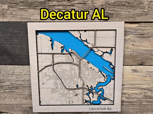 Decatur Alabama Layered Map SVG Laser Cutting File (digital Download) - Etsy