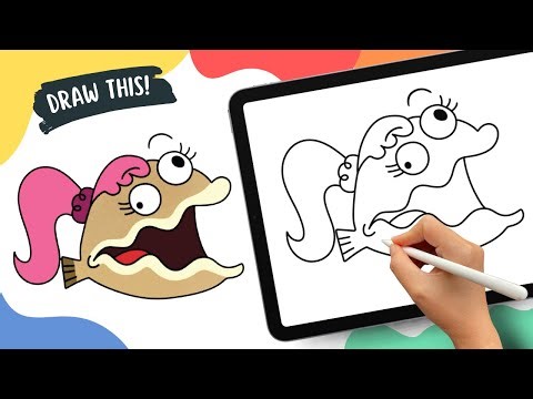 Clamantha | Fish Hooks - Easy Cartoon Drawing Tutorial