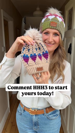 So many of you are already making Happy Hearts 💖 Now the hat pattern is free to view on the blog in every size, with a full step-by-step video tutorial. Comment HHH3 and come make along with us 💕 #crochet #mosaiccrochet #valentines #valentinesgift | HanJan Crochet