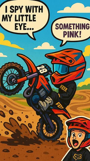 Oh that’s cute, your kid plays I Spy at preschool… Jett plays I Spy while throwing a nac-nac in a berm 🤣🤣🤣 . Can’t make this up! Just proves the kid is still 3 at heart no matter his skill on a bike! Playing I Spy with himself mid moto 🤣 . . . #eyespy #nacnac #dirtbikesarecool #motocrosskids #motocrossboy #motomom #tracklife #ktmlover #kidswhoride #toddlermomlife #trickster #tricklyfe #stuntshow #kidswhoride #motorsport #motorcycles #dirttrack #dirtlife #ispy | Jett Carter