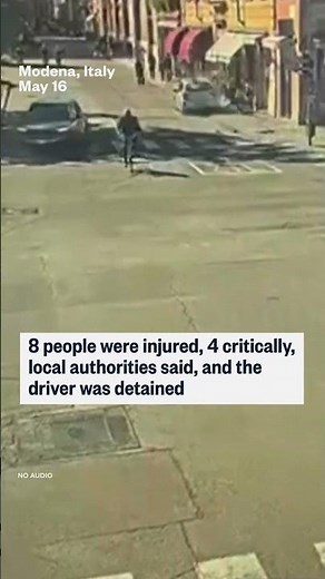 CCTV video shows car ramming into pedestrians in Italy