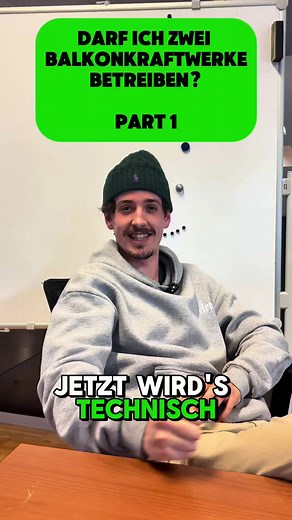 ❓ Darf ich zwei Balkonkraftwerke betreiben? – Part 1/5 🎬 Jetzt wird’s technisch! 🛠️ Viele fragen sich: Kann ich zwei Balkonkraftwerke betreiben? Die Antwort ist nicht so einfach, denn es gibt eine wichtige Regel: Maximal 800 Watt Wechselrichterleistung sind erlaubt! Was das genau bedeutet und welche Lösungen es gibt, erklären wir in diesem Reel. ✅ 📢 Achtung! In Part 2 zeigen wir, warum mehr Module nicht automatisch mehr Einspeisung bedeuten. Folge uns, damit du nichts verpasst! 🚀🔔 ℹ️ Mehr I