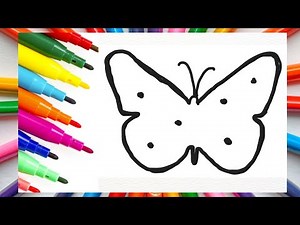 How to Draw a Cute Butterfly 🦋 | Easy Butterfly Drawing, Painting & Coloring for All Ages