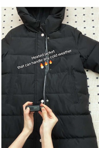 This heated coat is a game-changer for freezing winters ❄️🔥 #winterfashion #winterwarm #womencoat #wintercoat #heatedjacket