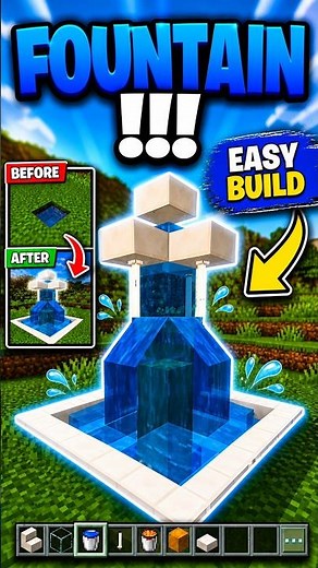“1 Minute Easy Fountain Build in Minecraft! 💧”