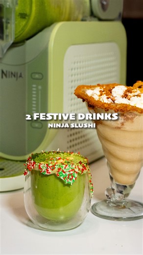 Emily 🇭🇰 | London Food & Drink on Instagram: "#ninjapartner 🎄 Scrap the hot drinks this season and go frozen festive instead! Here are two easy festive drinks using the limited edition Ninja SLUSHi (love the colour!). One non alc, one alc, the best of both worlds. AD. 🍵 Matcha White Chocolate Rum SLUSHi (500 mL / 2 cocktail servings) Sift and whisk 6 small matcha scoops + 30ml hot water 280 ml milk + 30 ml double cream 30 ml condensed milk + 50ml white chocolate syrup 60 ml spiced rum + pinc