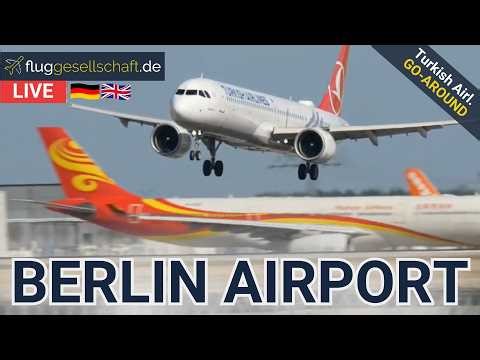 Planespotting LIVE 🐻 Berlin Airport | TK1725 Turkish Airlines Airbus A321neo Go-Around