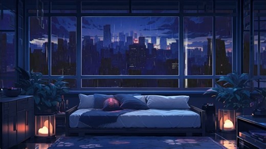 Anime, Background, Rain. Free Stock Video