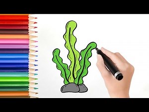 How to draw seaweed cartoon