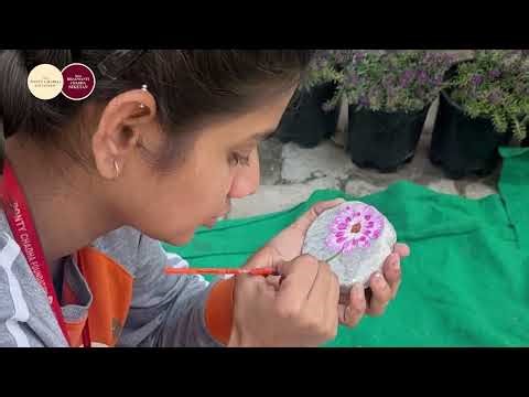 From Garden to Pebble: Spring Flower Art by Samvaad Students