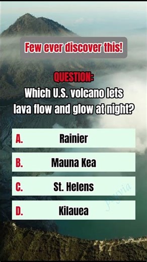 Which U S volcano letslava flow and glow at nigh